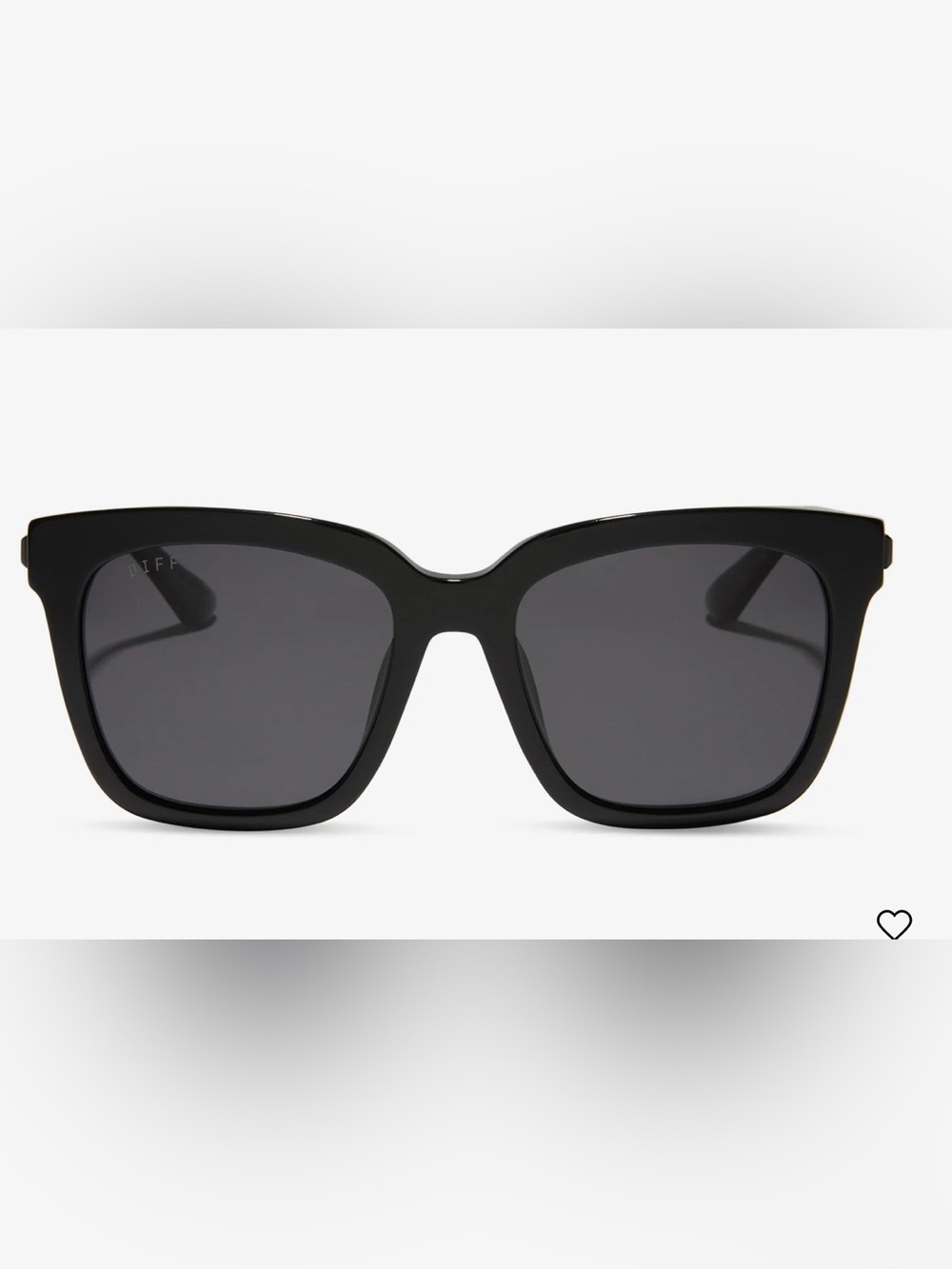 DIFF Bella Black Grey Polarized Oversized Square Sunglasses